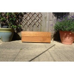 Solid oak rustic planter wooden hand crafted garden patio 680mm (L) x 300mm (D) x 270mm (H)