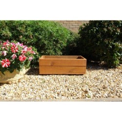 Solid oak rustic planter wooden hand crafted garden patio 685mm (L) x 325mm (D) x 270mm (H)