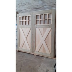 Wooden Timber Garage Doors with Windows 8 Panes Glass 7” x 7”