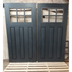 Traditional Pine Raised Panels 6 Pane Garage Doors 7” x 7” (2133 x 2133 mm) Handmade In The UK Bespoke