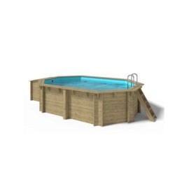 Wooden Swimming Pool 4.8m x 3.3m x H. 1.2m Pine Wood