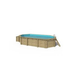 Oval Wooden Swimming Pool 7.5m x 4.07m x H. 1.45m Pine Wood