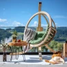Garden Wooden Single Globo Swing Pod With Frame And Soft Cushion Spa Garden Home Relax