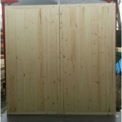 Straight Vertical Panels In Frame Pine Timber Wooden Garage Doors 8″ x 7″ (2438 x 2134mm)