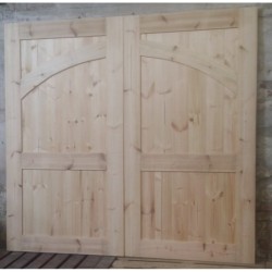 Traditional Arch Frame Wooden Timber Garage Doors Fully Border 7ft x 7ft (2134 x 2134mm) Swing Out The Barn Jard Barn Style