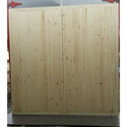 Traditional Pine Straight Vertical Panels Wooden Timber Garage Doors Fully Boarded 7ft x 7ft (2134 x 2134mm)