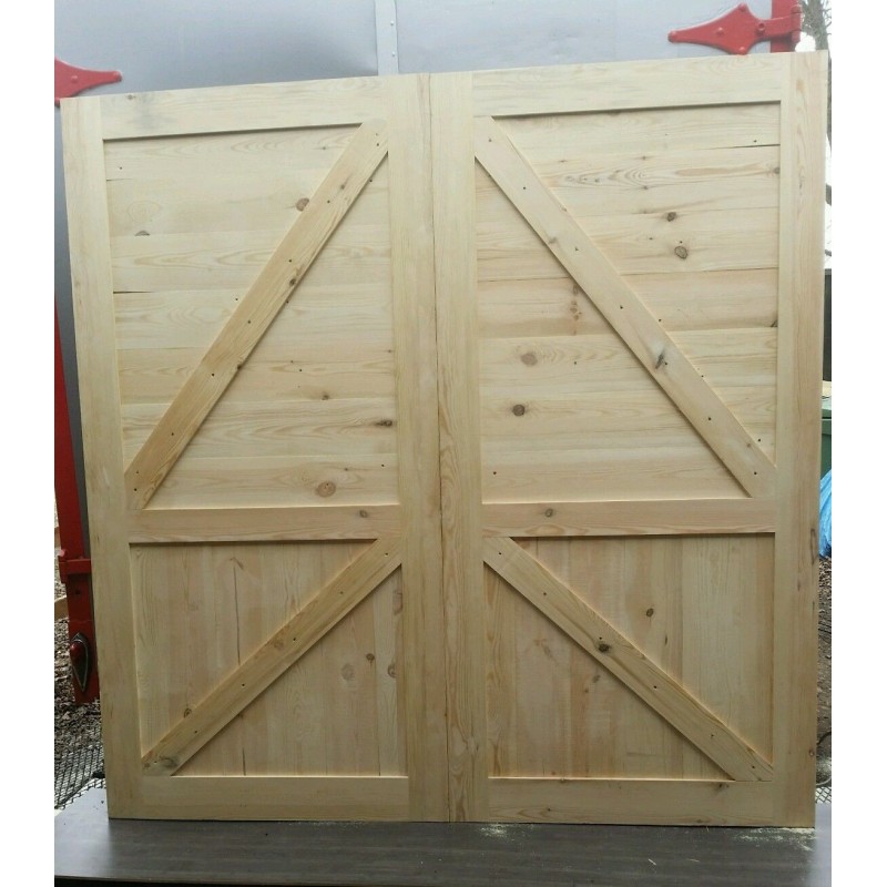 Wooden Pine Barn Gate Doors Brace Style 7” x 7” (2134 x 2134mm) Handmade In The UK