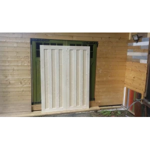 Scandinavian Style Pine Straight Vertical Panels In Frame Garage Doors 2134 x 2134mm (7″ x 7″)