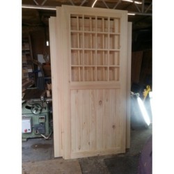 Wooden double doors 16 pane glass frame door stop delivery available