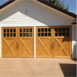 Traditional Pine Wood X Brace Wooden Garage Doors With 8 Panes 7″x 7″ (2134 x 2134mm)