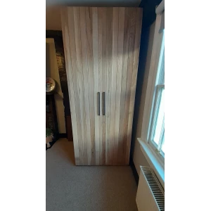 Wardrobe Solid Oak Vertical Panels Double Doors Made to Measure Bedroom Furniture