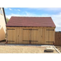 Traditional Wooden Side Hung Solid Oak Garage Doors 7ft x 7ft (2134x2134mm)