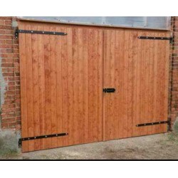 Straight Ledged and Braced Panels Pine Timber Wooden Garage Doors 7ft x 7ft (2134 x 2134mm)