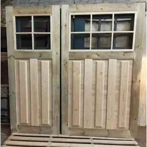 Custom order 6 Panes Traditional Raised Panels Pine Wood Garage Door Split 30-70 (2850 x 2200mm)