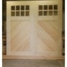 Diagonal Cladding with Windows Timber wooden Garage Doors 7” x 7”