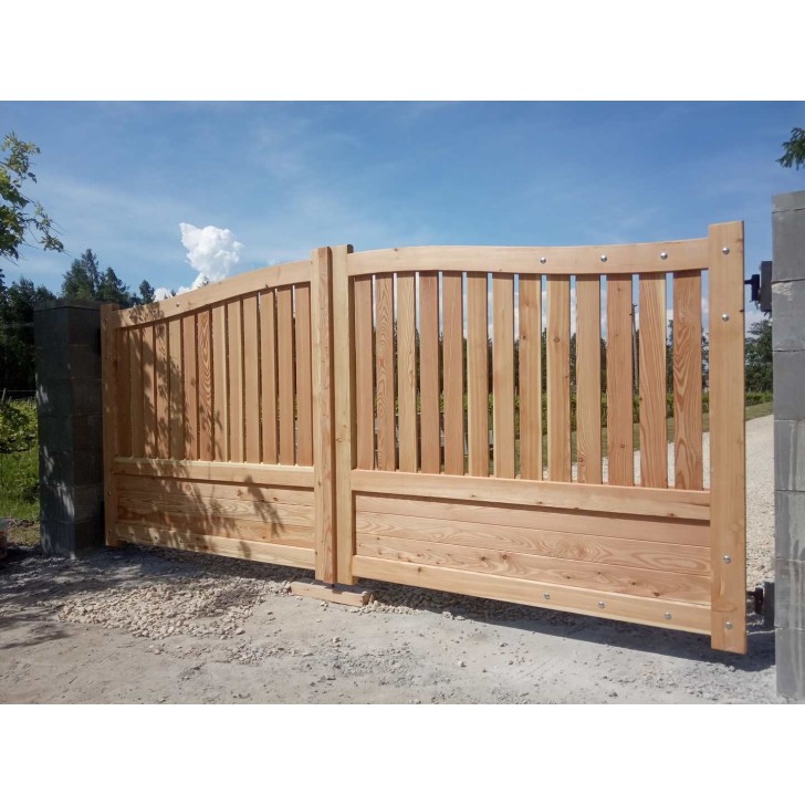 Driveway Solid Oak External Arch Frame Double Gate Doors Backyard