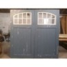 Traditional Pine Arch Glass Wooden Timber Garage Doors Under Coated Dark Grey 7″ x 7″ (2133 x 2133mm) Bespoke Handmade