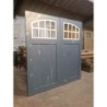 Traditional Arch Glass Wooden Timber Garage Doors Under Coated Dark Grey 7″ x 7″