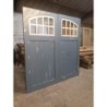 Traditional Arch Glass Wooden Timber Garage Doors Under Coated Dark Grey 7″ x 7″
