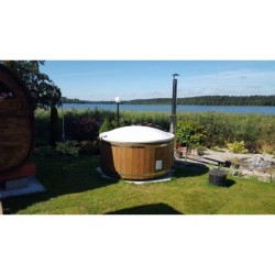 Wooden barrels hot tube Jacuzzi Led Filtration system