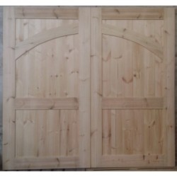 Driveway Pine Arched Double Gate Doors Garden Double Side Hung Bespoke 7'' x 7'' (2134 x 2134mm) Barn Style