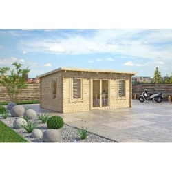Log cabin Garden room office wooden light architecture building made out of spruce hand made crafted 4 x 3 m