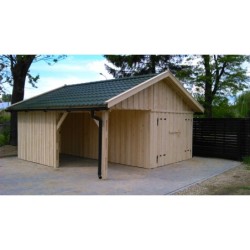 Wooden garage workshop carport storage double doors single door canopy 5 x 6m